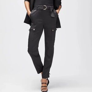White House Black Market -  Black Satin Cargo Pants